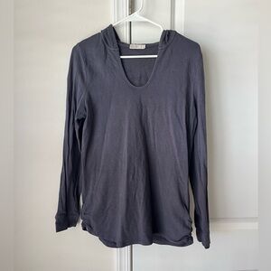 Barefoot Dreams Malibu Collection Hoodie Womens L Blue Scrunch READ DESCRIPTION